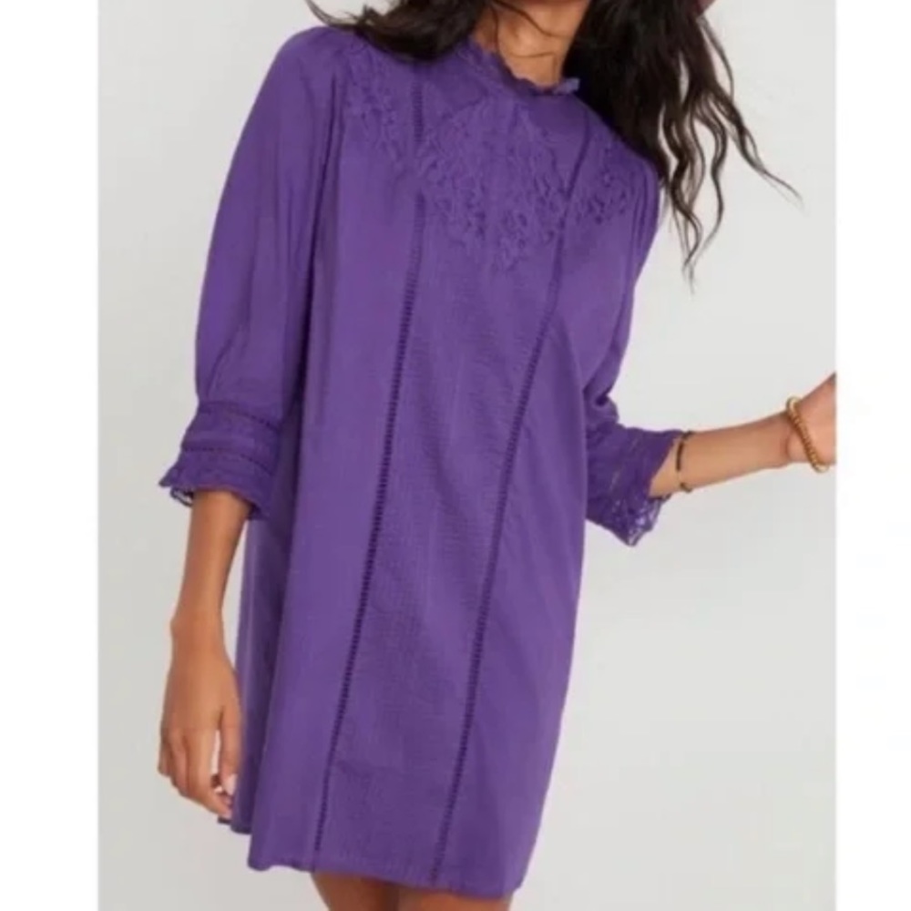 FARM Rio Purple Lace Detail Dress